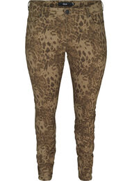 Amy jeans med print, Green Leopard