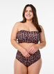 Leopardmønstret bandeau bikinitopp, Beige, Model image number 1