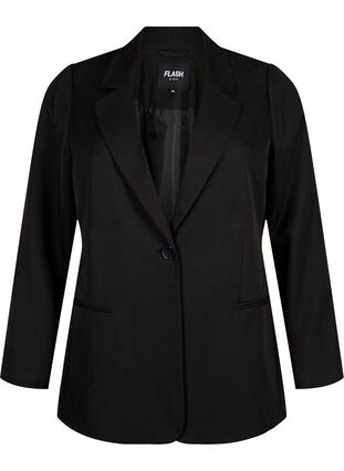 FLASH - Enkel blazer med knapp, Black, Packshot image number 0