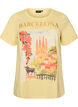 Bomulls T-skjorte med trykk, Gul, Packshot image number 0