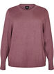 Strikkebluse med rund hals, Rosa, Packshot image number 0