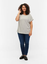 Bea jeans med ekstra høyt liv og super slim fit, Blue denim, Model