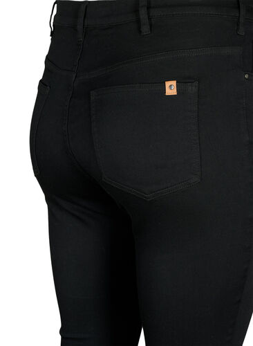Amy-jeans med høy midje og knapper, Black, Packshot image number 3