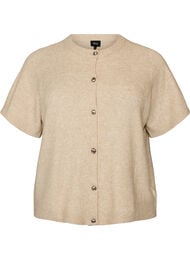 Strikket cardigan med korte ermer, Beige