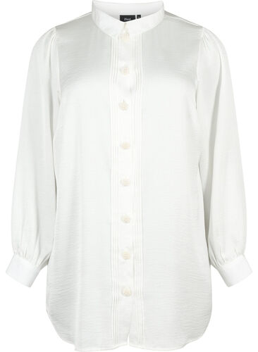 Lang skjorte med perleknapper, Bright White, Packshot image number 0