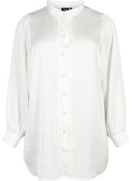 Lang skjorte med perleknapper, Bright White