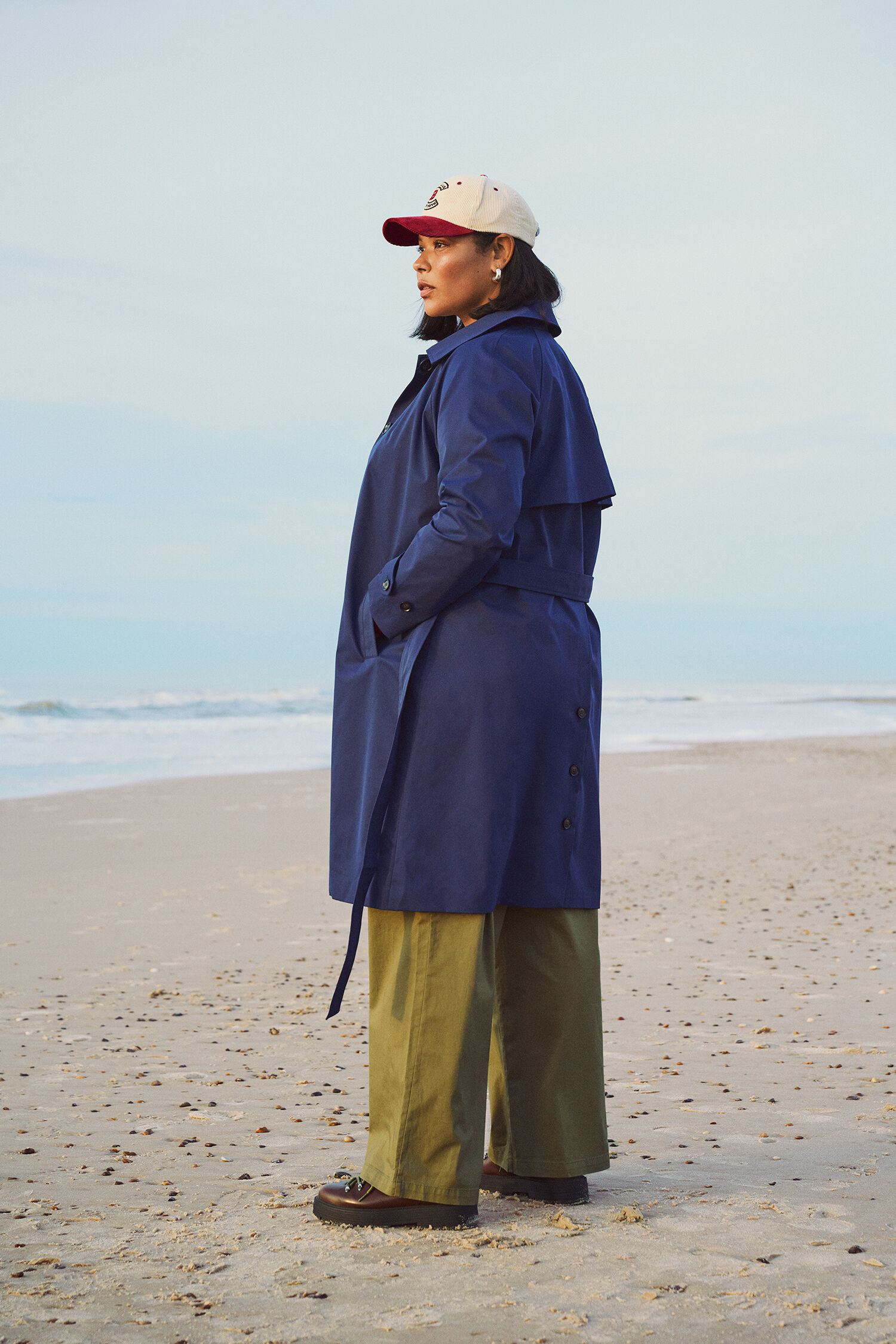 Zizzi Bl&aring; trenchcoat, , Model