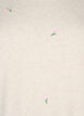 Strikket bluse med blomster og 3/4 ermer, Pumice Stone Mel., Packshot image number 2
