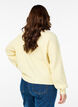 Ribbestrikket cardigan med knapper, Gul, Model image number 2