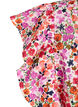Blomstrete bomullskjole med volanger og V-hals, Rosa, Packshot image number 3