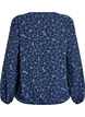 Langermet bluse med blomsterbroderi, Blå, Packshot image number 1
