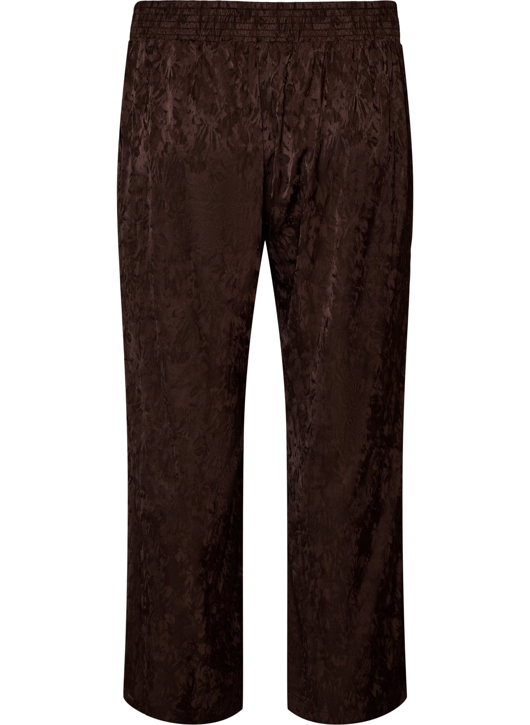ZizziLoose fit bukser med paisleym&oslash;nster og h&oslash;y midje, Brun, Packshot image number 1