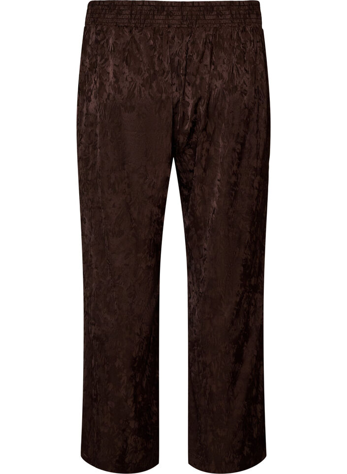 Loose fit bukser med paisleym&oslash;nster og h&oslash;y midje, Brun, Packshot image number 1