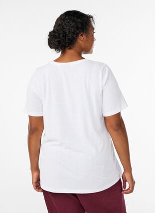 Zizzi FLASH - T-skjorte med trykk, Hvit, Model image number 2