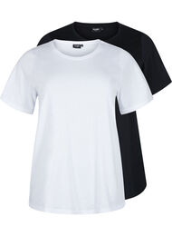 FLASH - 2 stk. T-skjorter med rund hals, White/Black