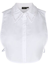Løs skjortekrage med perler, Bright White