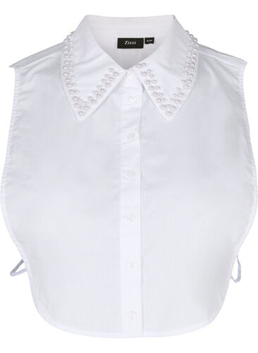 Løs skjortekrage med perler, Bright White, Packshot image number 0