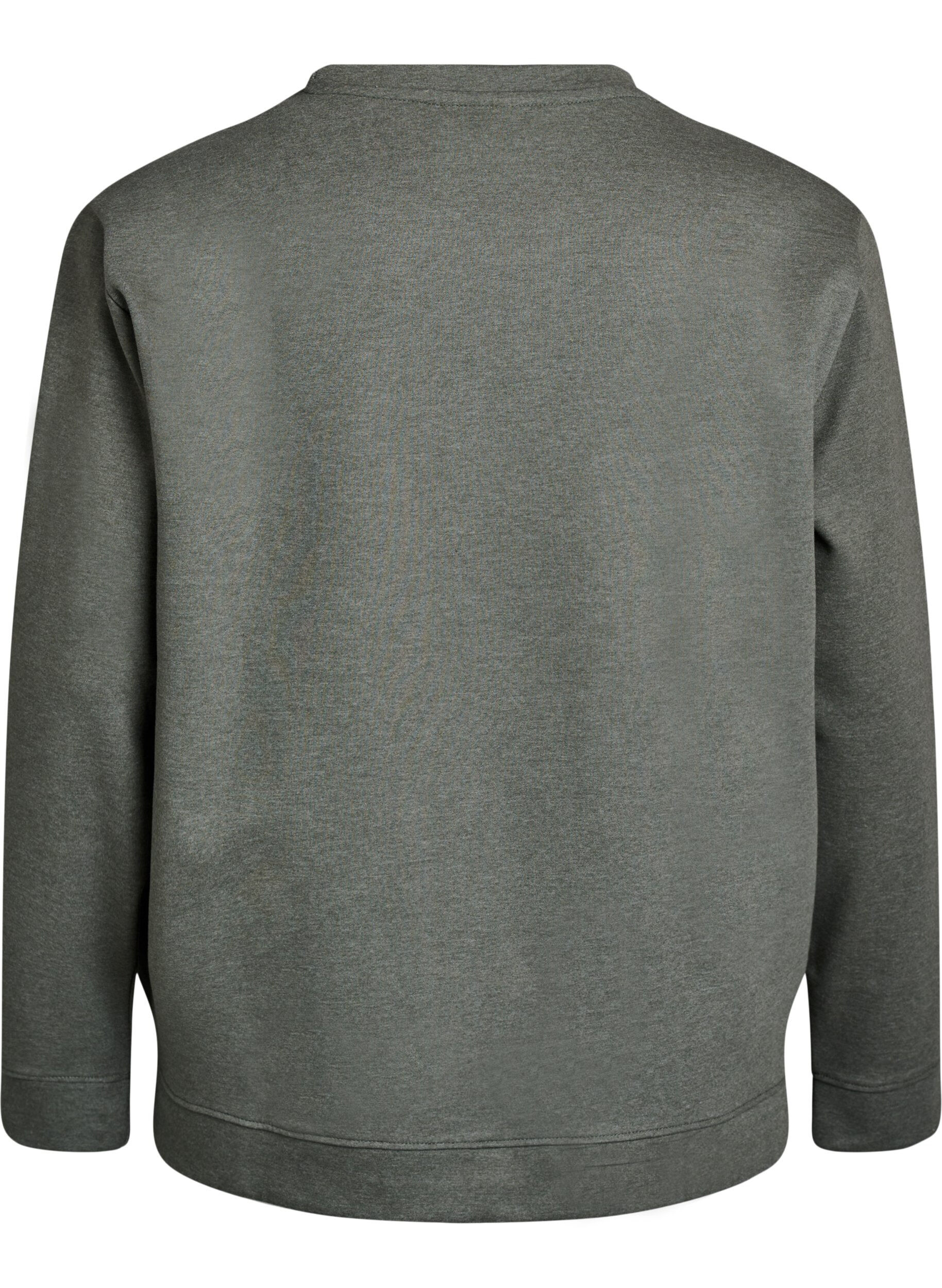 ZizziGenser med crewneck, Gr&oslash;nn, Packshot image number 1