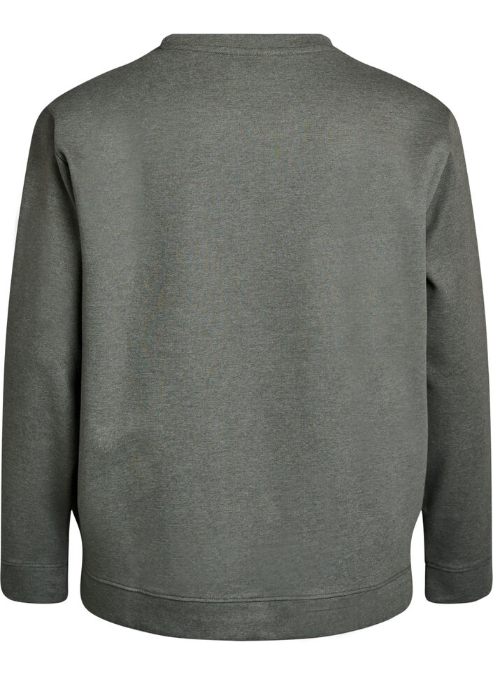 Genser med crewneck, Gr&oslash;nn, Packshot image number 1