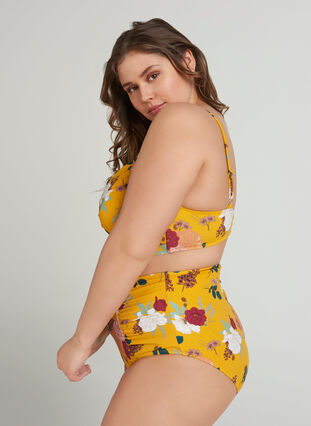 Bikinioverdel, Yellow Flower Print, Model image number 1