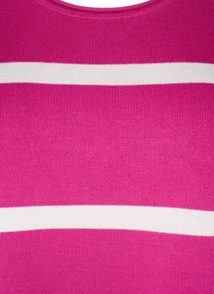 Zizzi Strikket viskosebluse med striper, Rosa, Packshot image number 2