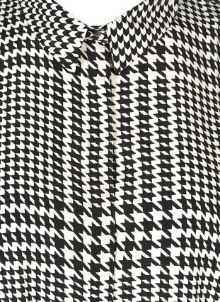 Langermet skjorte med mønster, Black/White, Packshot image number 2