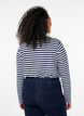 Stripete bluse med motiv, White w.Navy Stripe, Model image number 1