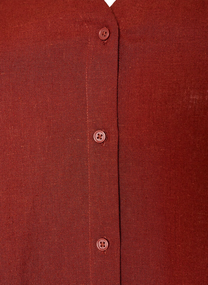 Bluse i lin og viskose med V-hals, R&oslash;d, Packshot image number 2
