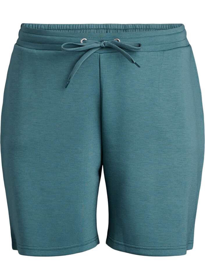Shorts i modalblanding med lommer, Grønn, Packshot image number 0