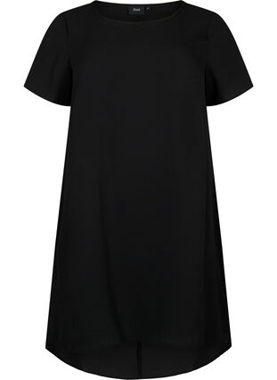 Kjole med korte ermer, Black, Packshot image number 0