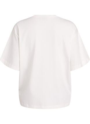Zizzi Oversized T-skjorte med halve ermer, Hvit, Packshot image number 1