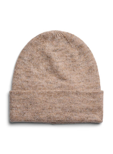 Strikket lue med ull, Deep Taupe Mel., Packshot image number 0