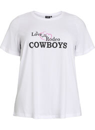 T-skjorte med trykk, Hvit