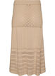 Strikket skj&oslash;rt med hullm&oslash;nster, Beige, Packshot image number 1