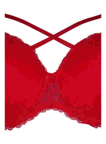 Vattert BH med blonder og string, Red Ass., Packshot image number 2