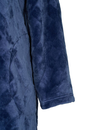 Morgenkåpe med glidelås og lommer, Peacoat, Packshot image number 3