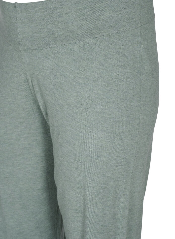 Melert strikkebukser med ribbekanter, Chinois Green Mel, Packshot image number 2