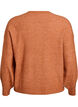 Ribbestrikket cardigan med knapper, Orange, Packshot image number 1