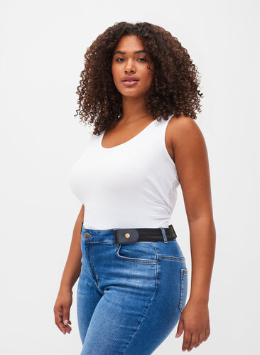 Elastisk belte med lurex, Black, Model image number 0