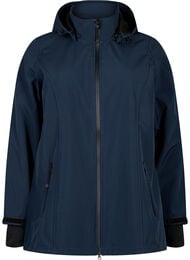 Kort softshelljakke med avtakbar hette, Night Sky