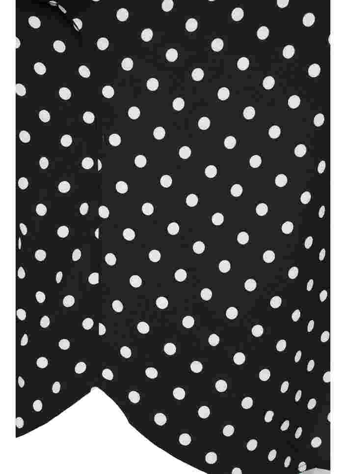 Kortermet bluse med rund hals, Black w White Dot, Packshot image number 3