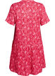 Kort A-linjekjole i bomullsmuslin, R&oslash;d, Packshot image number 1