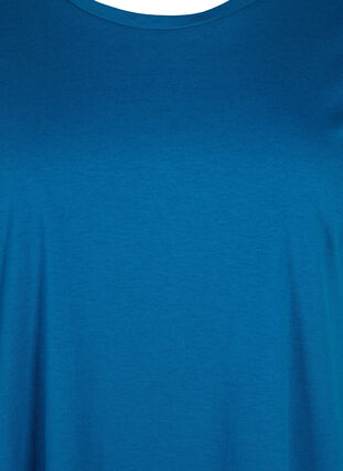 Kortermet T-skjorte i bomullsblanding, Petrol Blue, Packshot image number 2