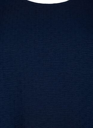 Langermet bluse med tekstur, Navy Blazer, Packshot image number 2