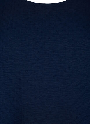 Zizzi Langermet bluse med tekstur, Navy Blazer, Packshot image number 2