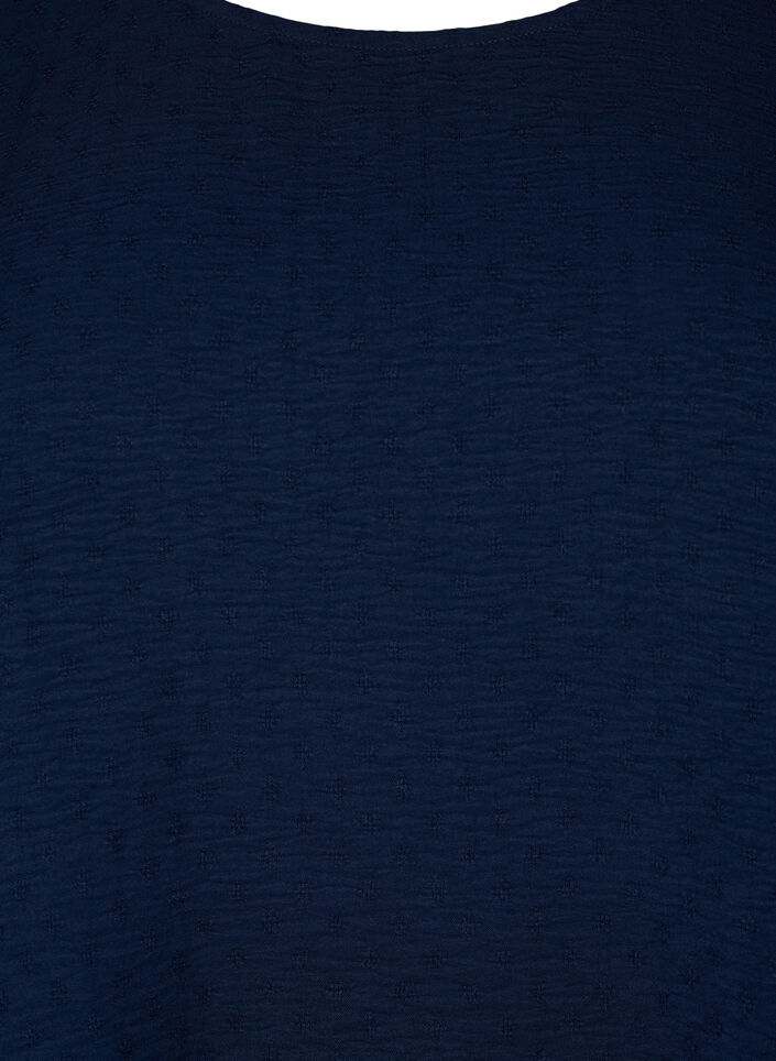 Langermet bluse med tekstur, Navy Blazer, Packshot image number 2