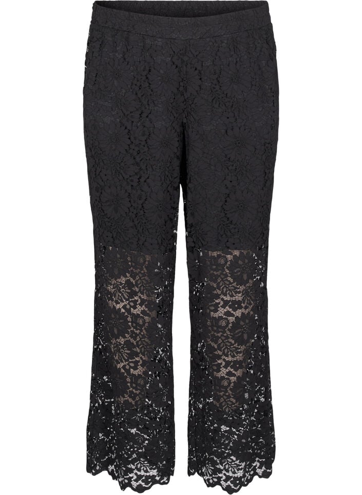 Blonderbukser med høy midje og lommer, Svart, Packshot image number 0