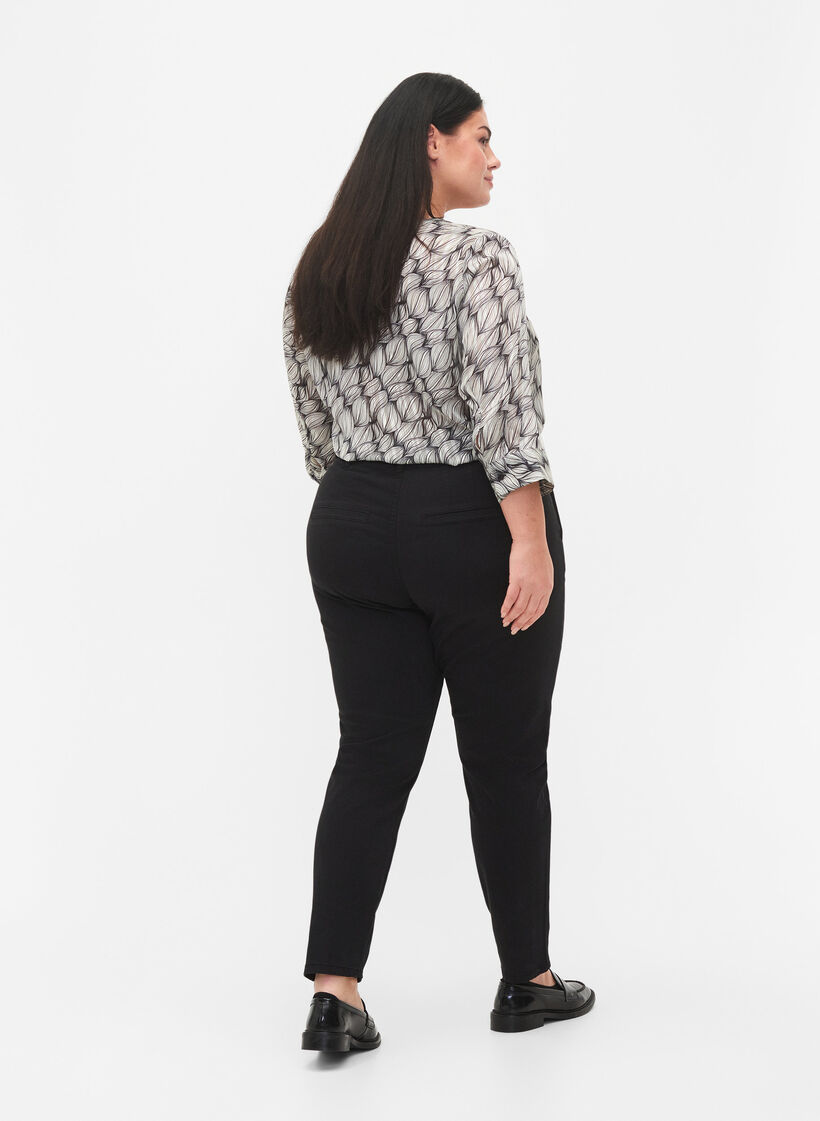 Chinos i bomull, Black, Model image number 1