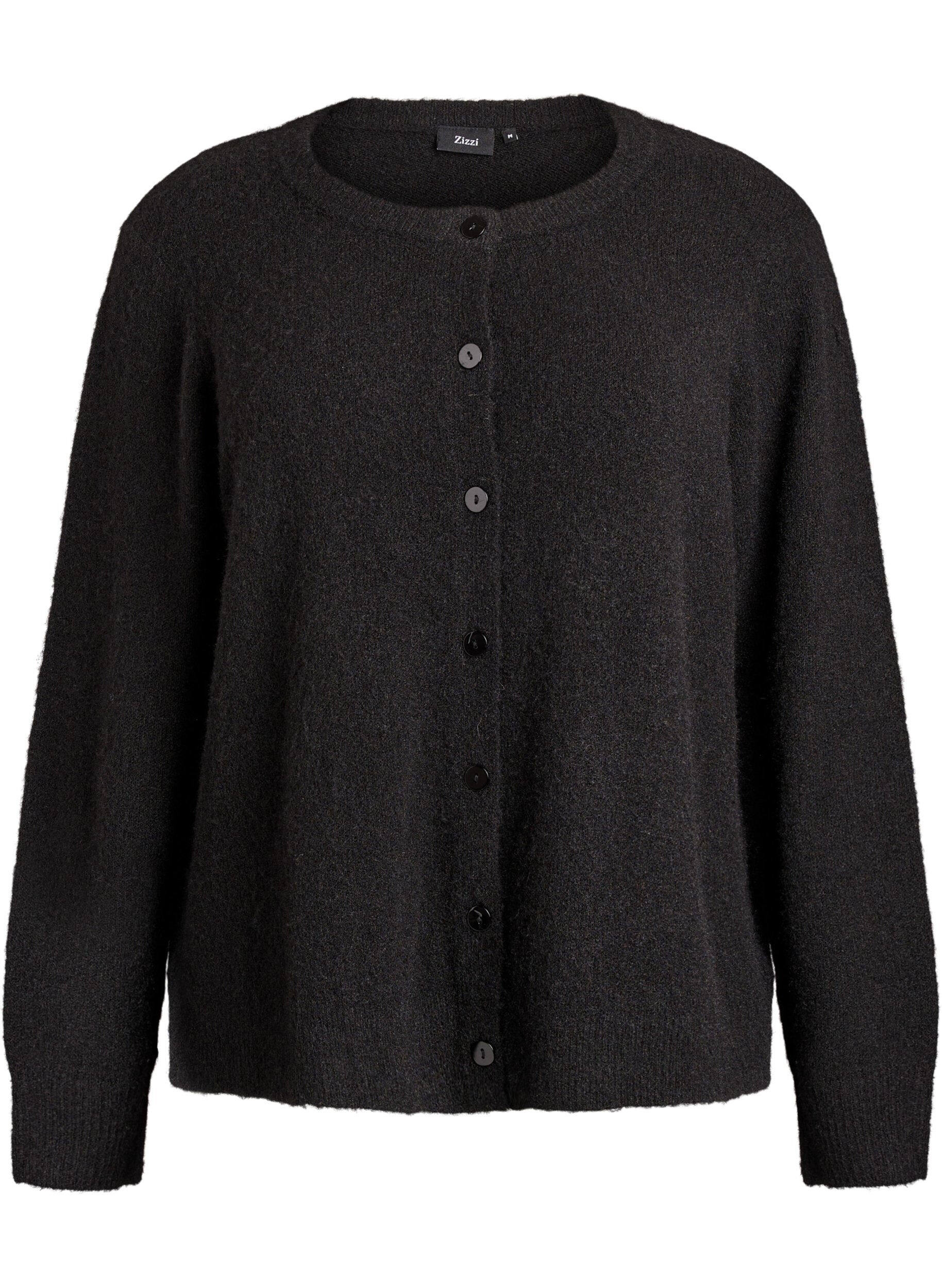 Strikket cardigan med ull og knapper
