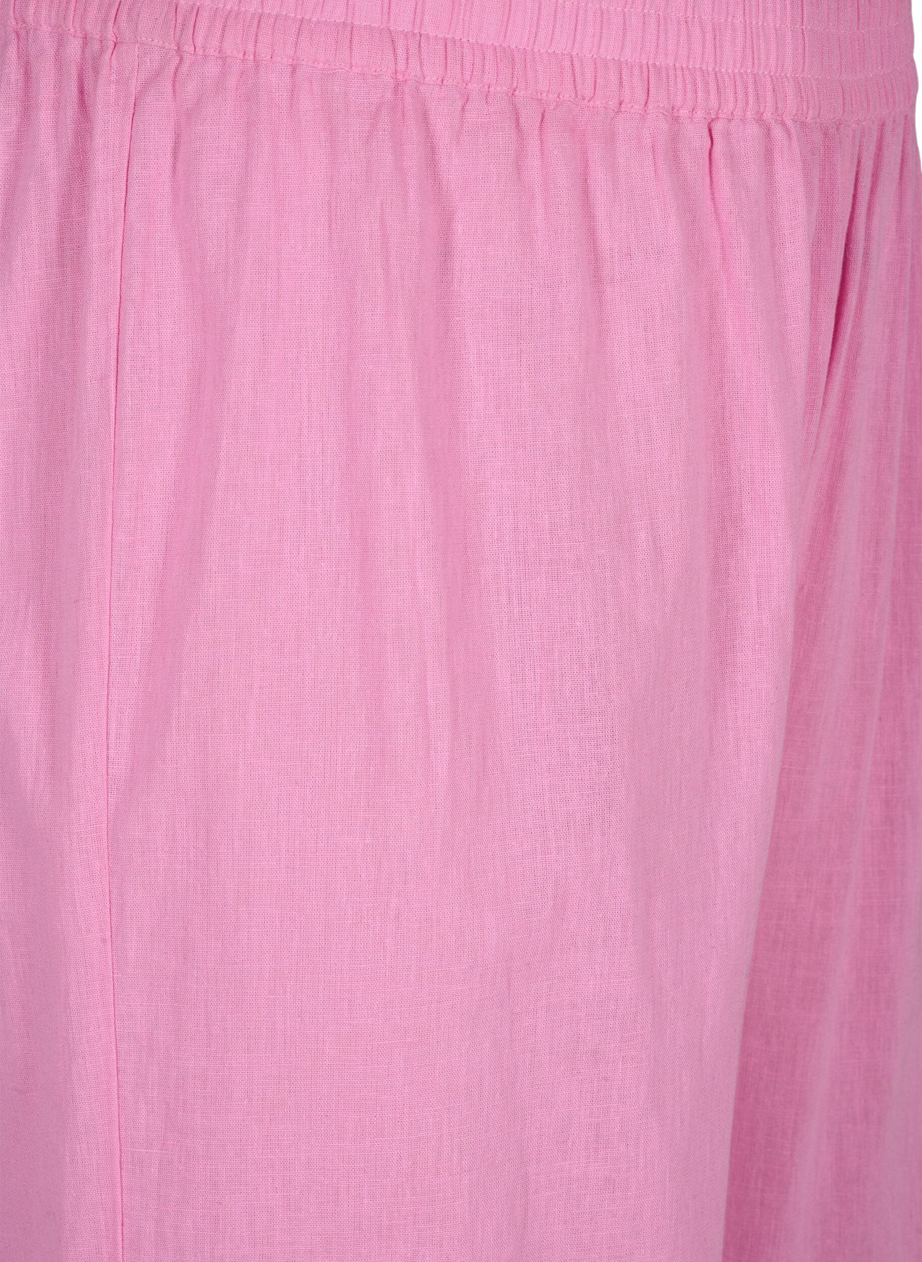 Zizzi 7/8-bukse i bomullsblanding med lin, Rosebloom, Packshot image number 2
